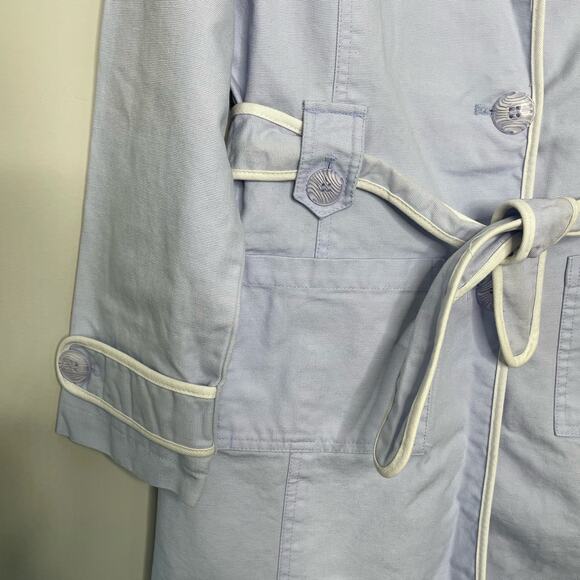 Arizona Jean Co Girls Large Trench Coat Jacket Light Purple Button Up Lined - Picture 8 of 14